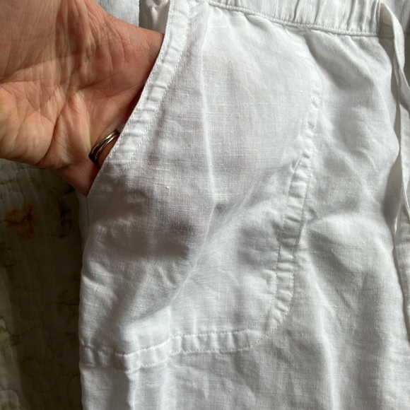 Liz Claiborne White Linen Blend Beachy Pants, M - Picture 3 of 8